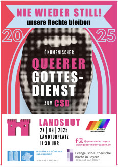 Gottesdienst zum CSD am 27.9. um 11.30 Uhr